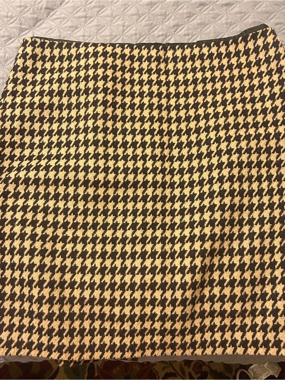Talbots Black and Cream Houndstooth Mini Skirt